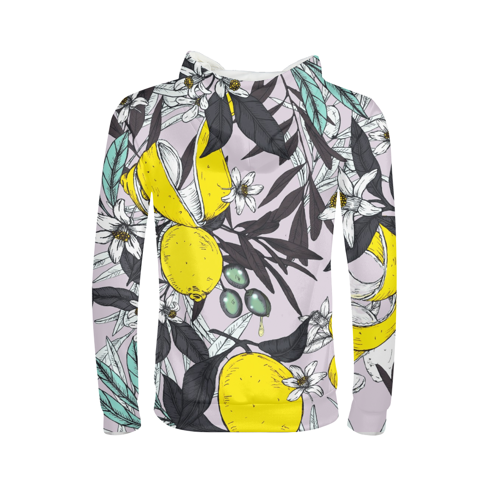 light purple olives pattern Kids Hoodie DromedarShop.com Online Boutique