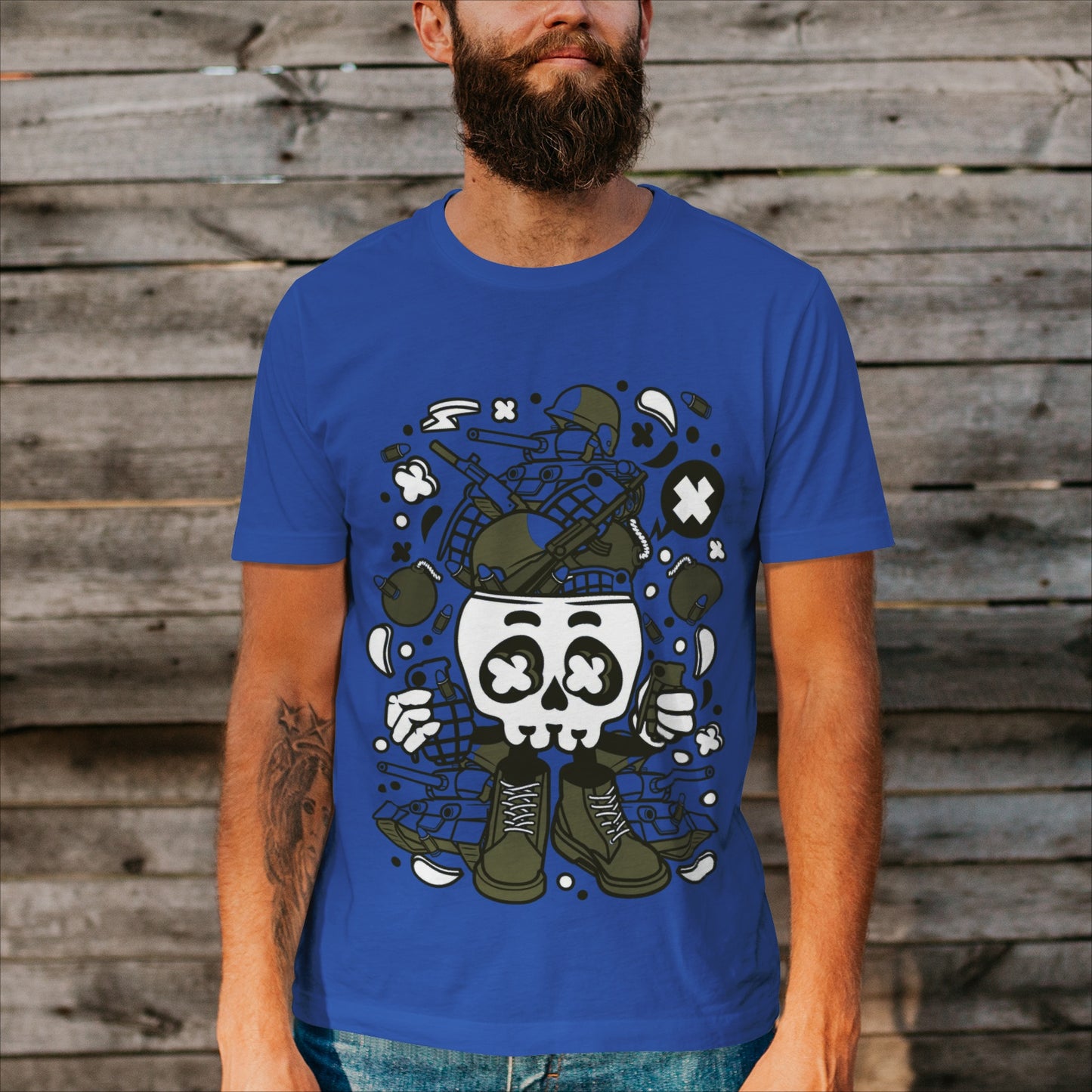 Army Skull Head Green D T-Shirt DromedarShop.com Online Boutique