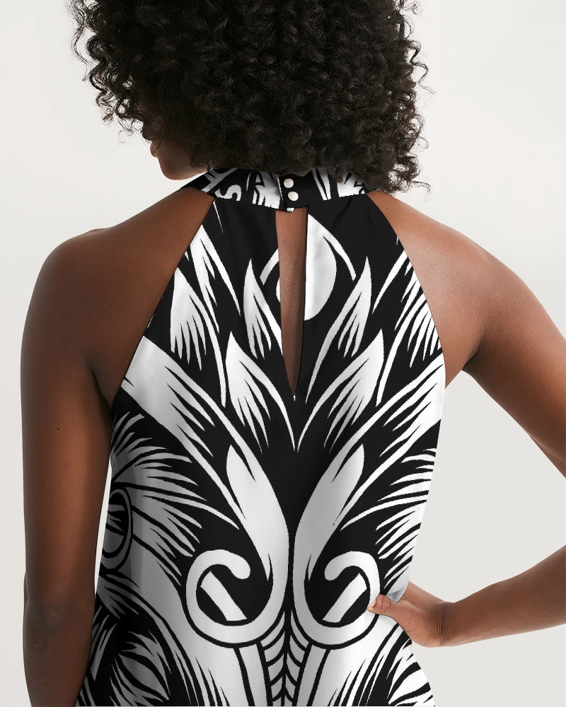 Maori Mask Collection Women's Halter Dress DromedarShop.com Online Boutique