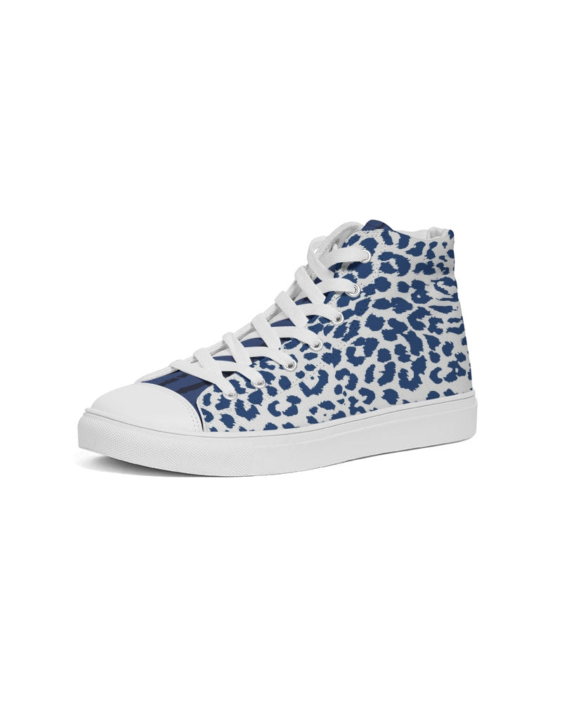 Blue Animal Fur Texture Men's Hightop Canvas Shoe DromedarShop.com Online Boutique