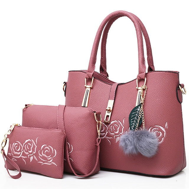 3pcs Women Vegan Leather Bags DromedarShop.com Online Boutique