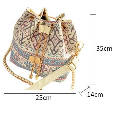 Canvas Drawstring Lady Bucket Bag DromedarShop.com Online Boutique