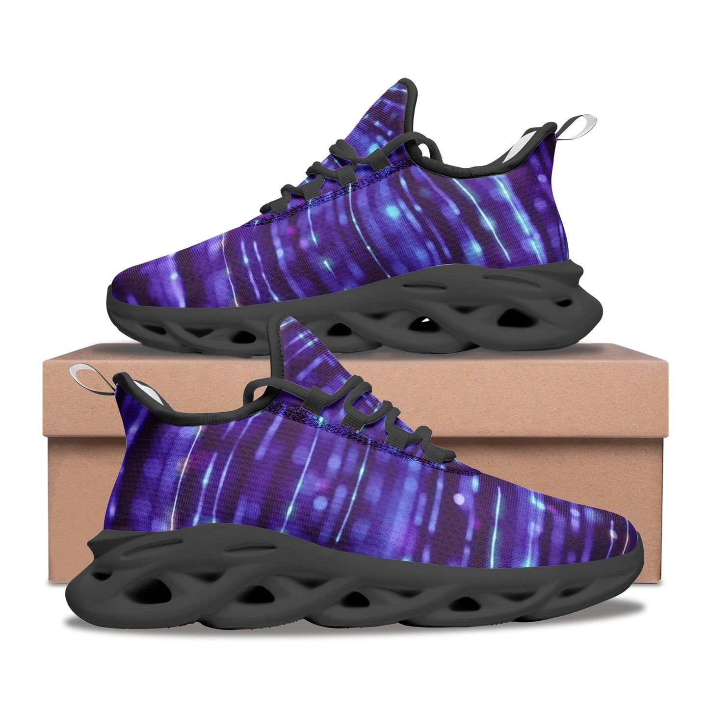 Purple Light Unisex Bounce Mesh Knit Sneakers - DromedarShop.com Online Boutique