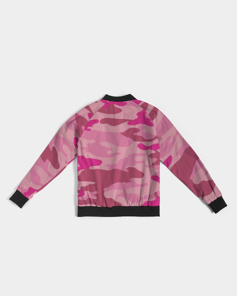 Pink 3 Color Camouflage Women's Bomber Jacket DromedarShop.com Online Boutique
