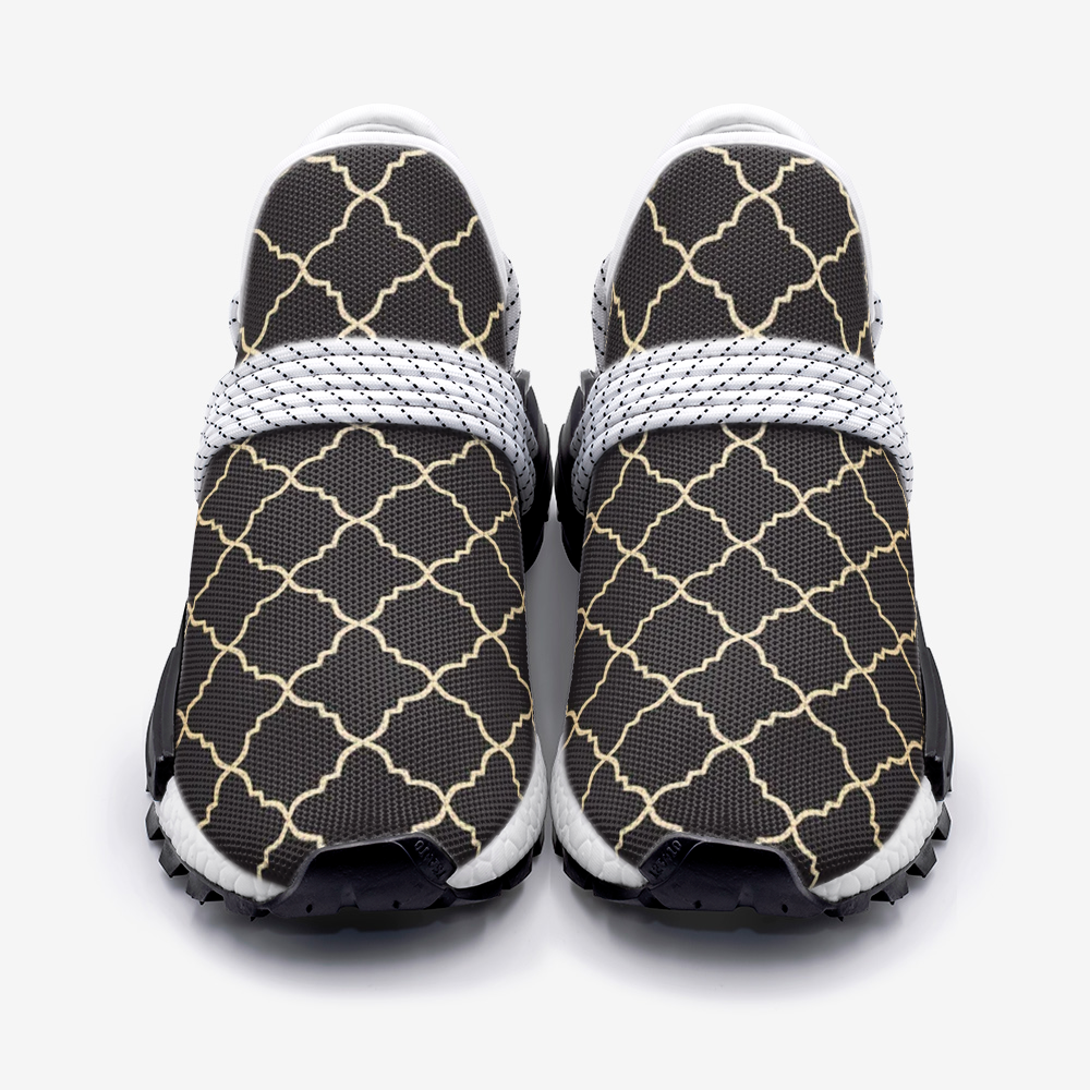 Miracle of the East Gold Black Arabic pattern Unisex Lightweight Sneaker S-1 Boost DromedarShop.com Online Boutique