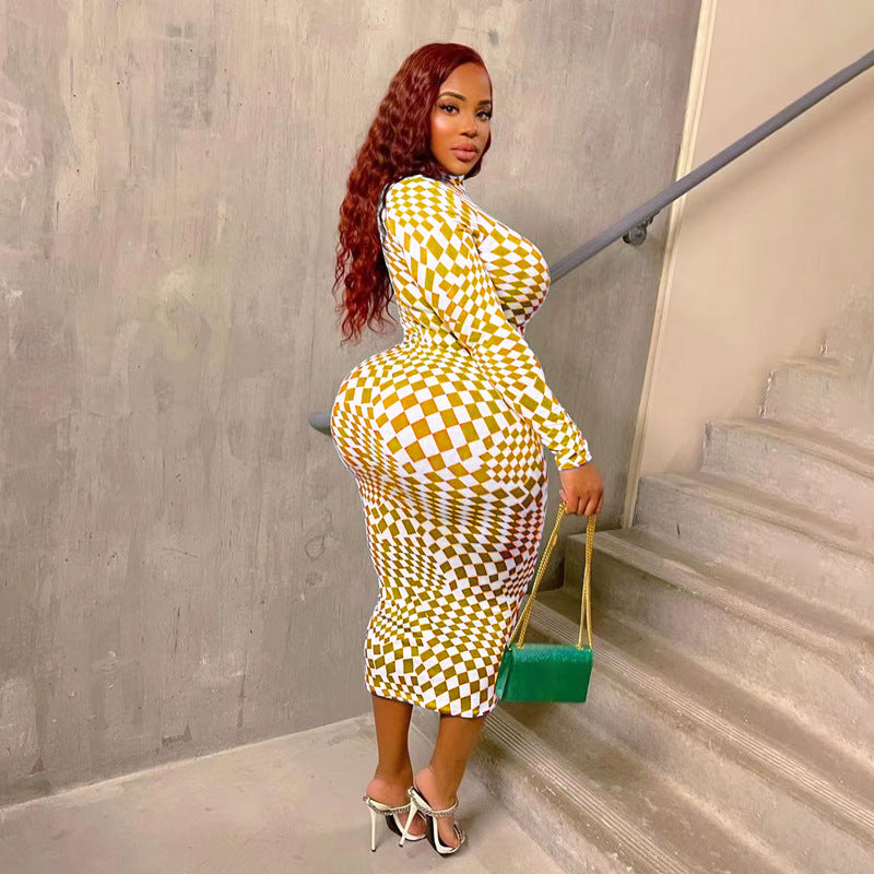 Women Skinny Long Plus Size Dress - DromedarShop.com Online Boutique