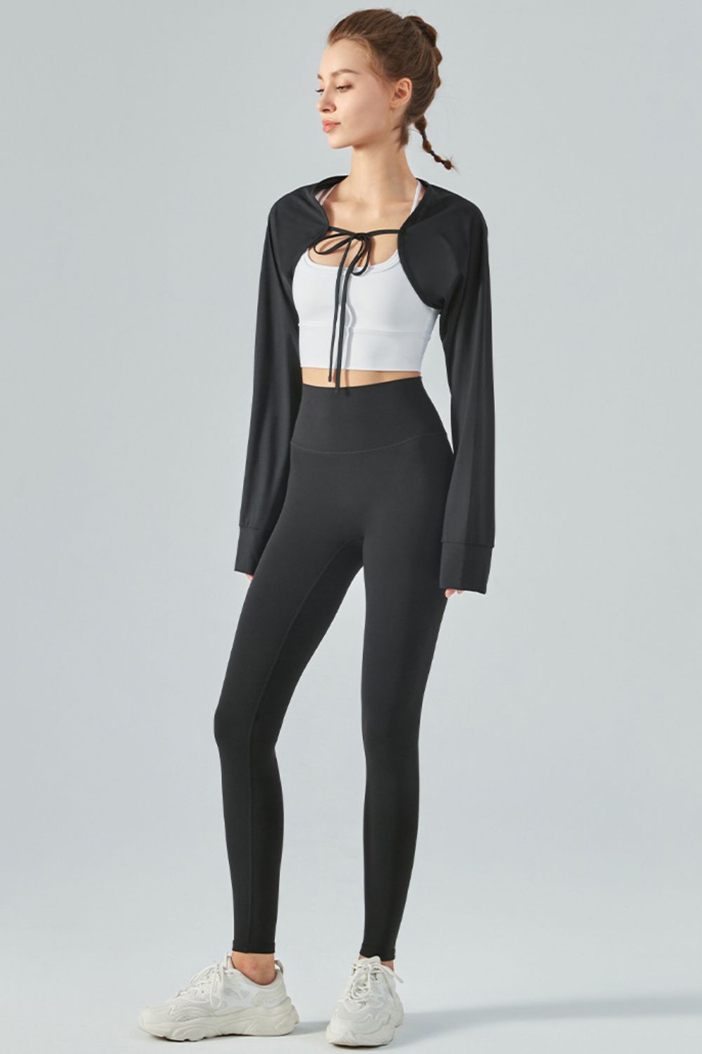 Tie Front Long Sleeve Sports Bolero - DromedarShop.com Online Boutique