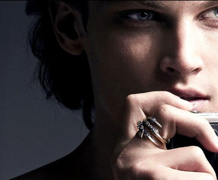 Punk Rock 316L Stainless Steel Silver Dragon Claw Ring DromedarShop.com Online Boutique