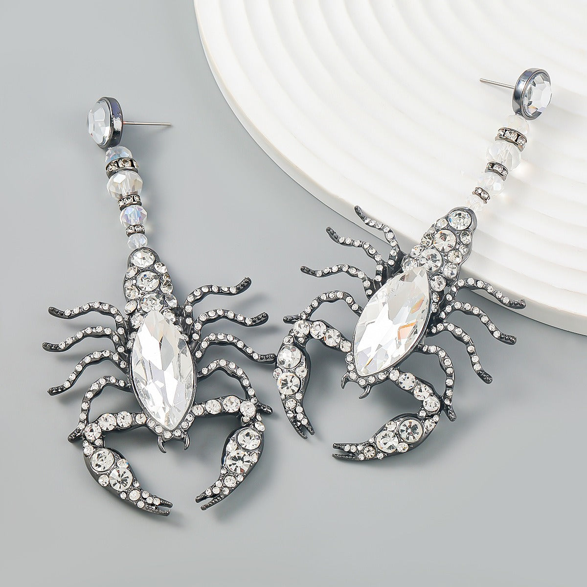 Ins Style Exaggerated Alloy Studded Scorpion Earrings - DromedarShop.com Online Boutique