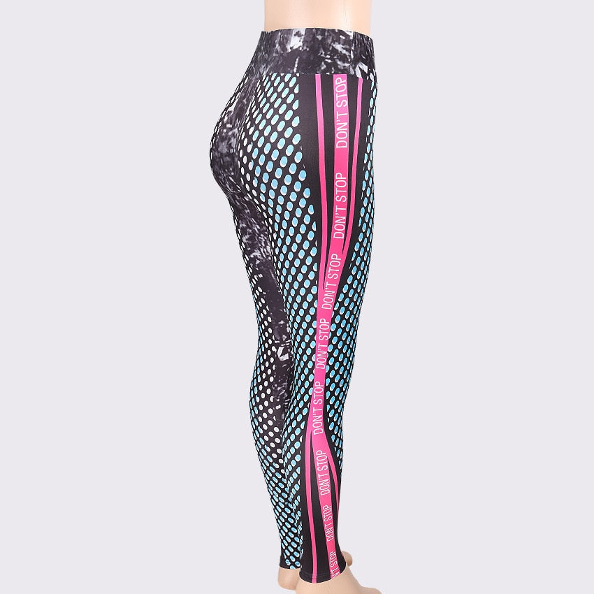 Honeycomb Letter Women Fitness Leggings DromedarShop.com Online Boutique