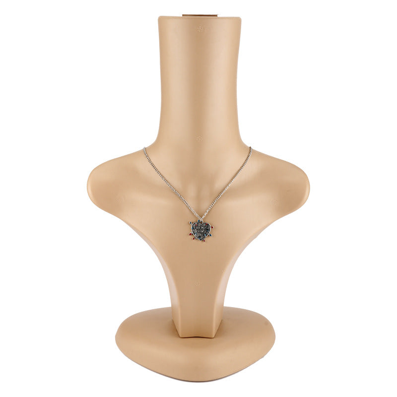 Stranger Things Friends Don't Lie Heart Peach Shaped Pendant - DromedarShop.com Online Boutique