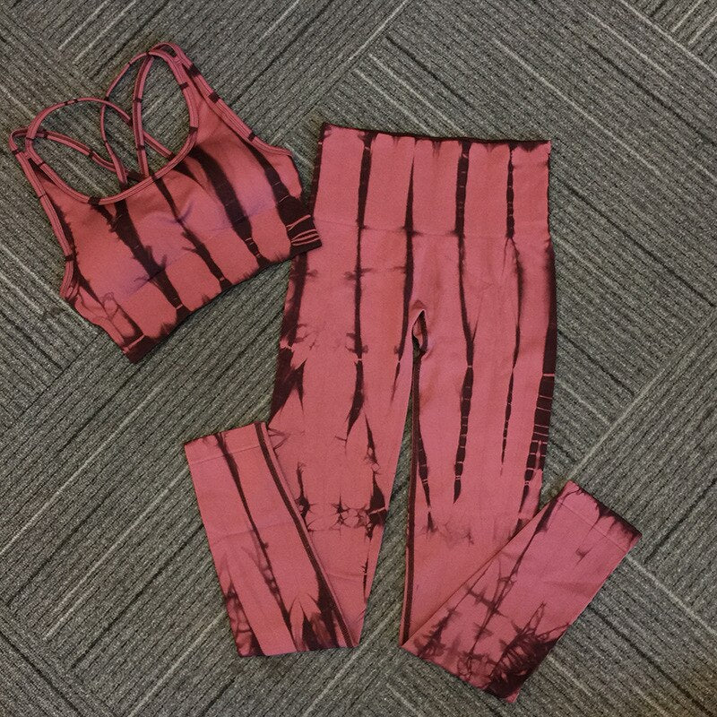 Women Fitness Yoga Tie-Dye Quick Dry 2 Piece Set DromedarShop.com Online Boutique