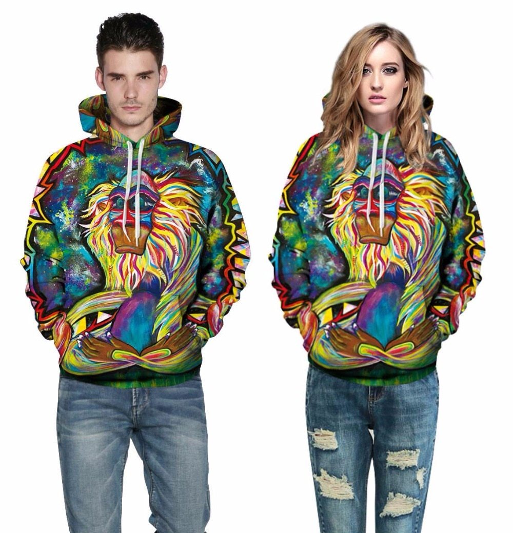 3D Print Wizard Clown Oil Printing Hoodies DromedarShop.com Online Boutique