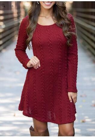 Women Causal Plus Size Short Sweater Dress DromedarShop.com Online Boutique