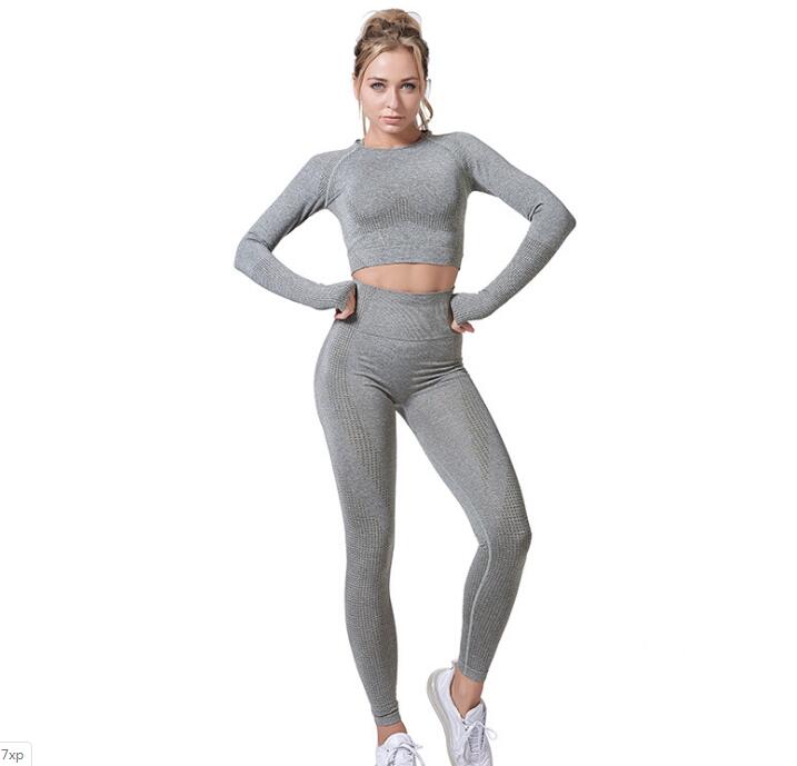 Women Vital Seamless Yoga Set Leggings+Cropped Shirts Sport Suit DromedarShop.com Online Boutique