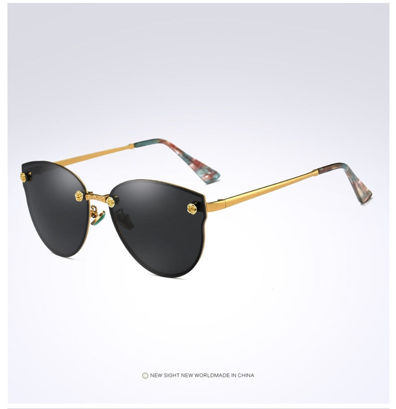 Luxury Polarized Cat Eye Mirror Reflective Women Sunglasses DromedarShop.com Online Boutique