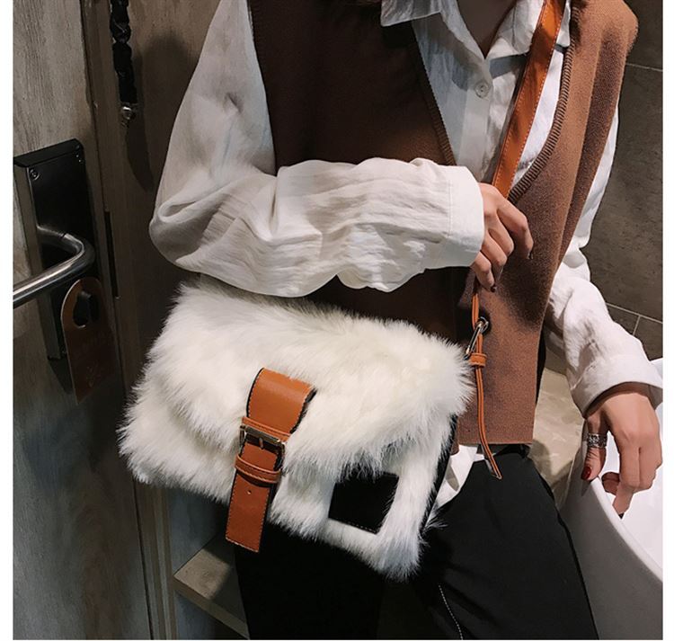 Plush Autumn Winter Wide Crossbody Bag DromedarShop.com Online Boutique