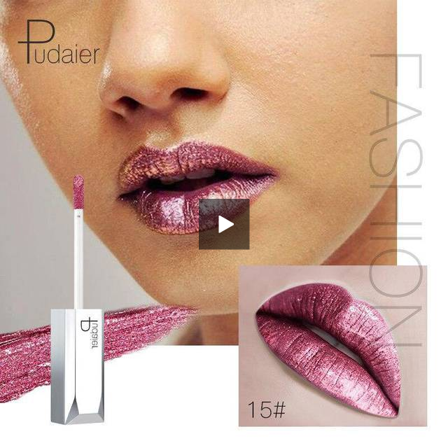 Pudaier Metallic Glitter Shine Lip Gloss Stick 18 Colors DromedarShop.com Online Boutique