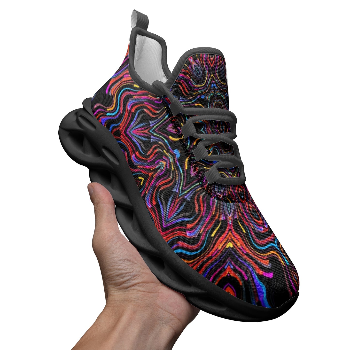 Psychedelic Fusion 8 Unisex Bounce Mesh Knit Sneakers - DromedarShop.com Online Boutique