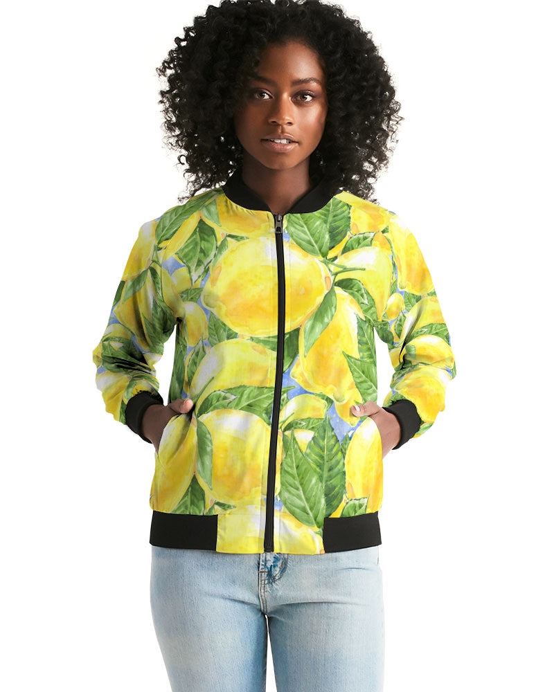 Lemon Favor Women's Bomber Jacket DromedarShop.com Online Boutique