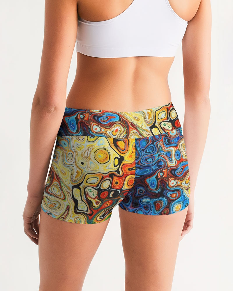 You Like Colors Women's Mid-Rise Yoga Shorts DromedarShop.com Online Boutique