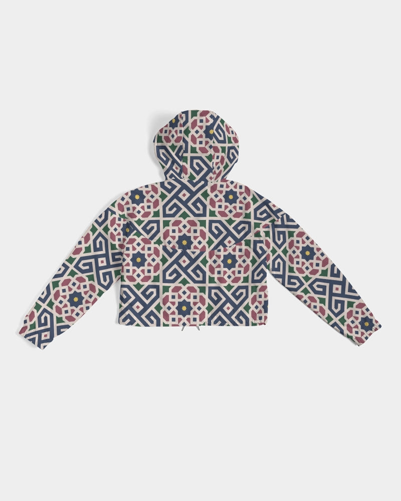 The Miracle of the East Moroccan pattern Women's Cropped Windbreaker DromedarShop.com Online Boutique