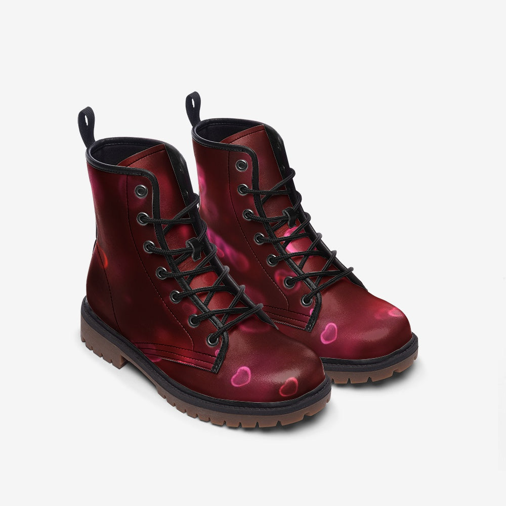 Love Heart Casual Leather Lightweight Boots - DromedarShop.com Online Boutique