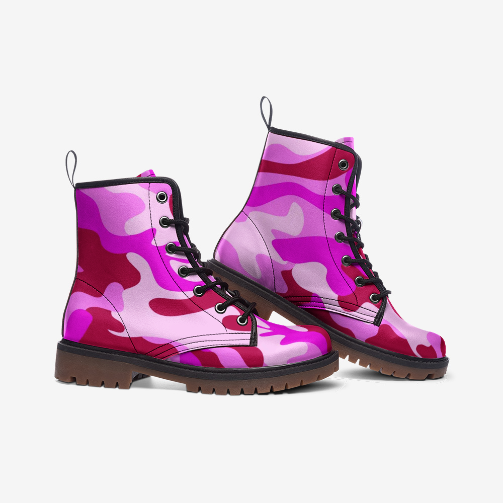 Pink Soldier Casual Leather Lightweight Unisex Boots DromedarShop.com Online Boutique