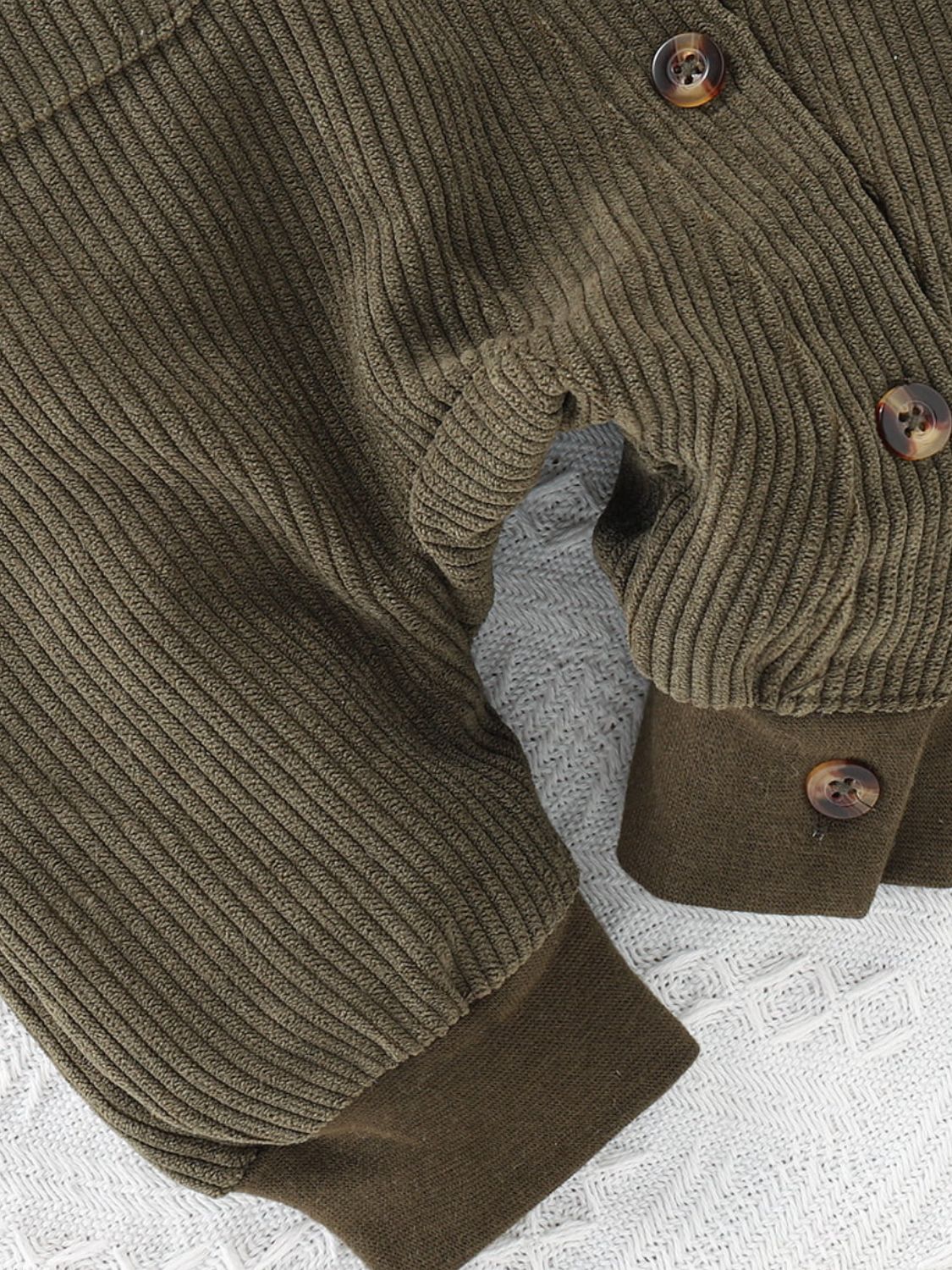 Baby Buttoned Collared Neck Corduroy Jumpsuit - DromedarShop.com Online Boutique