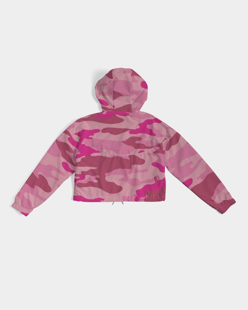 Pink 3 Color Camouflage Women's Cropped Windbreaker DromedarShop.com Online Boutique