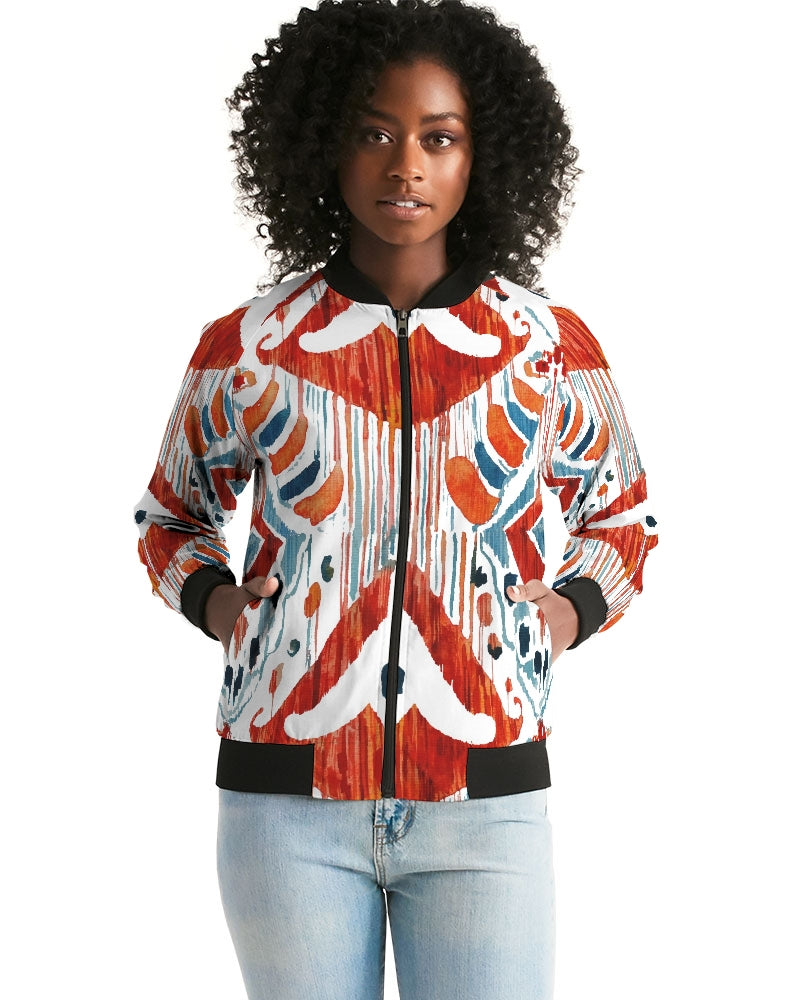 Bali Ikat Women's Bomber Jacket DromedarShop.com Online Boutique