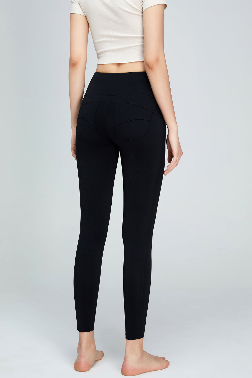 Seam Detail Wide Waistband Sports Leggings - DromedarShop.com Online Boutique