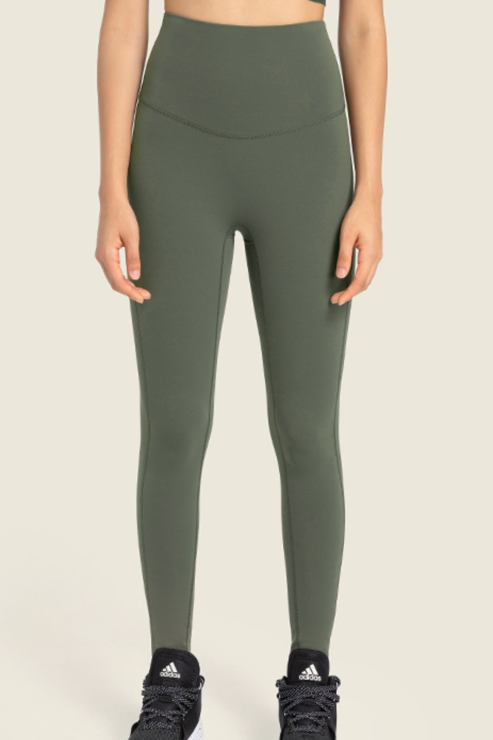 Seamless High-Rise Wide Waistband Yoga Leggings - DromedarShop.com Online Boutique