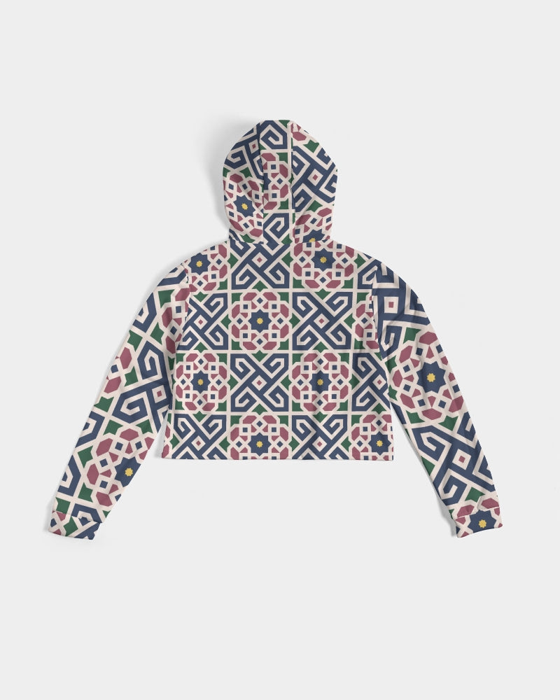 The Miracle of the East Moroccan pattern Women's Cropped Hoodie DromedarShop.com Online Boutique