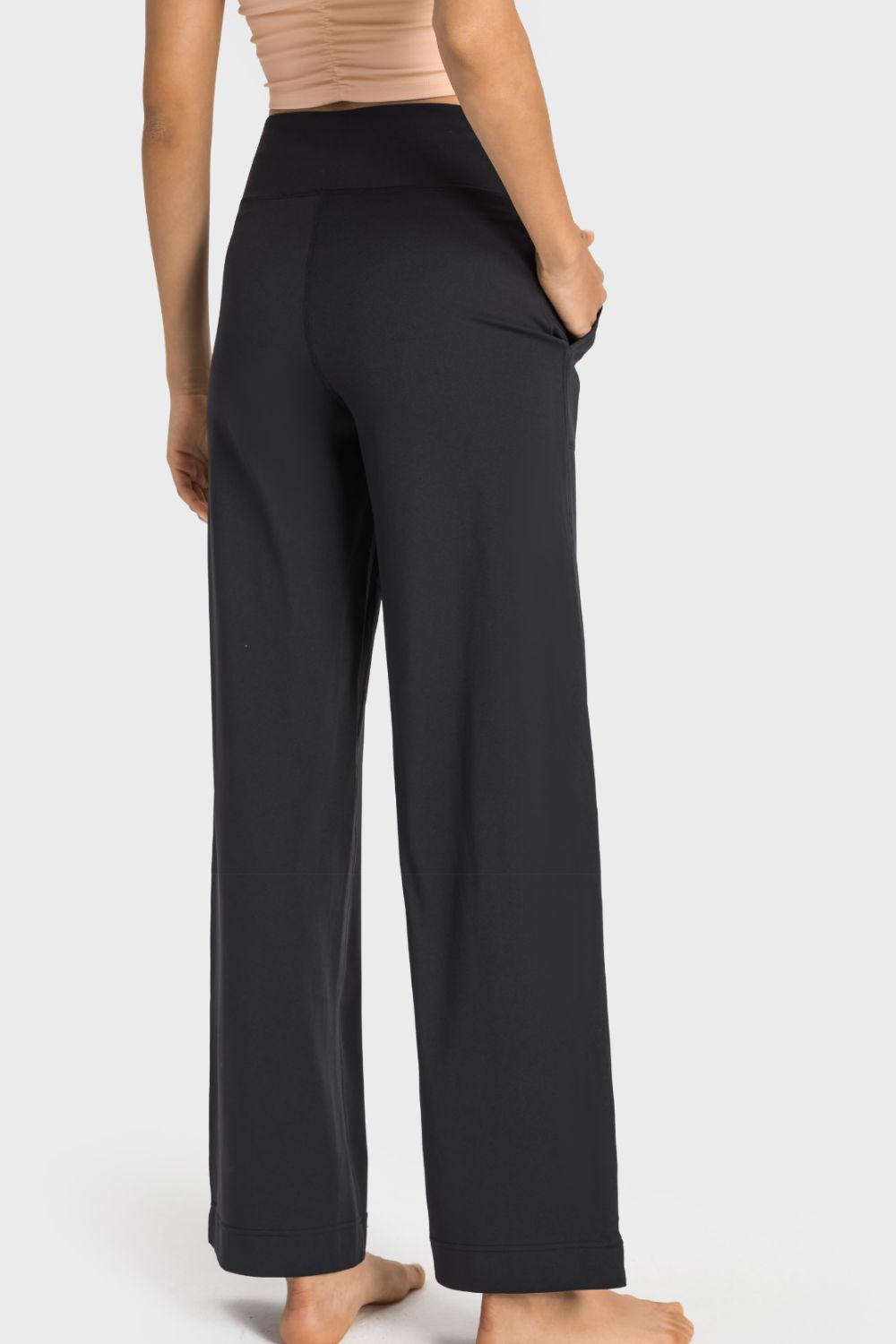 Drawstring Waist Wide Leg Sports Pants with Pockets - DromedarShop.com Online Boutique