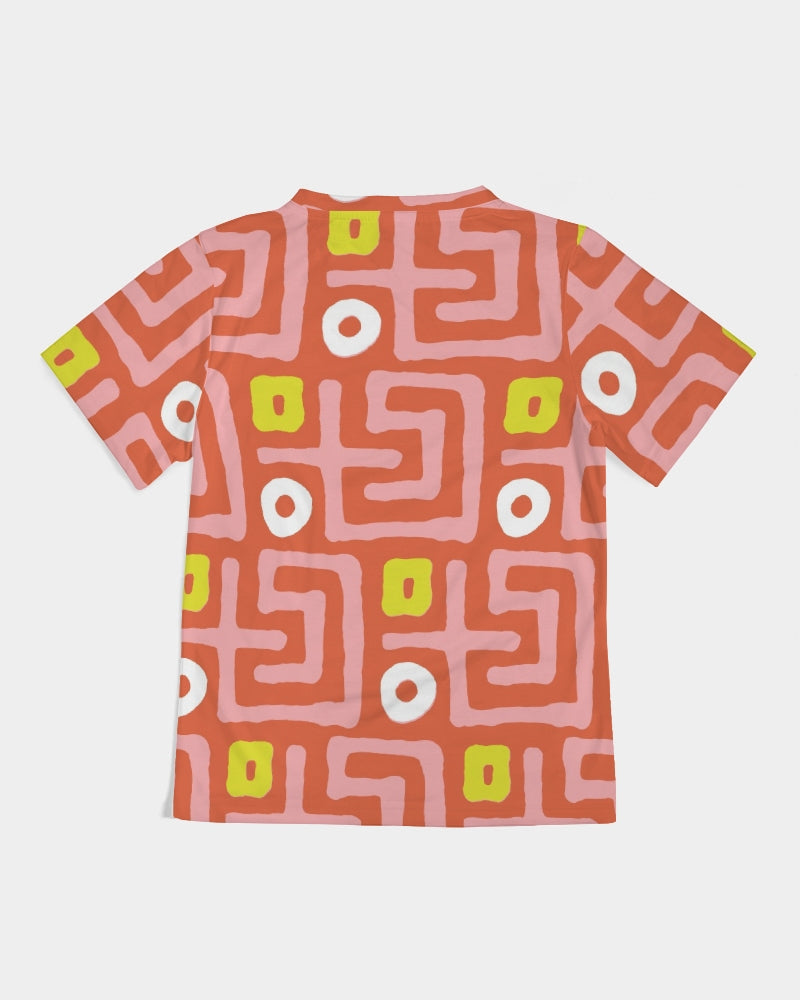 Hand Made Tribal Pattern pink orange Kids Tee DromedarShop.com Online Boutique