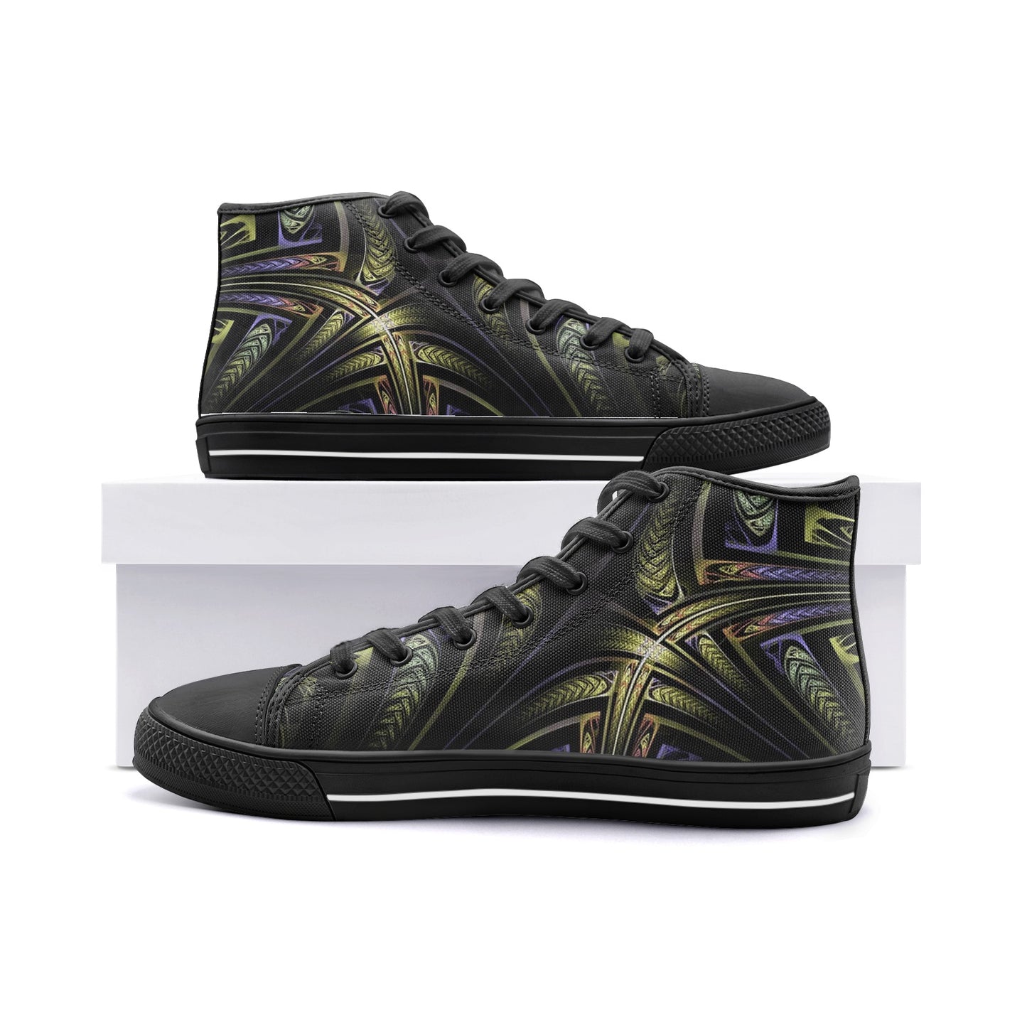 Space Stars Unisex High-Top Canvas Shoes DromedarShop.com Online Boutique