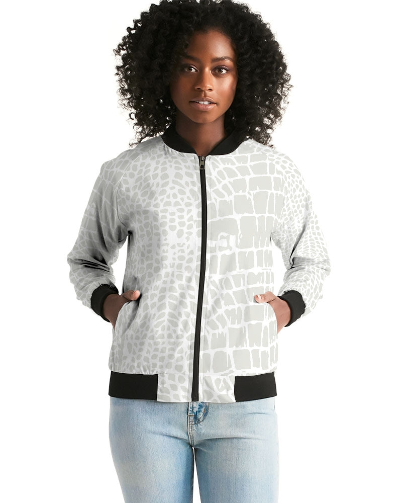 Animal Skin Texture Women's Bomber Jacket DromedarShop.com Online Boutique