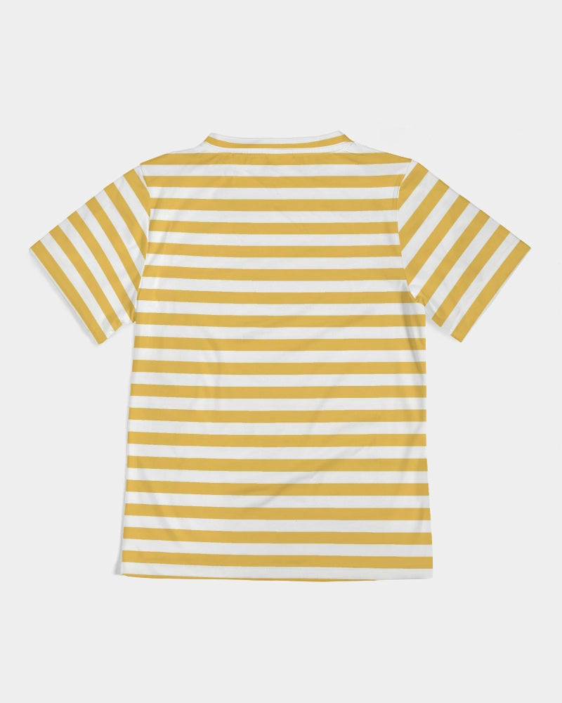 Yellow Stripes on White Kids Tee DromedarShop.com Online Boutique