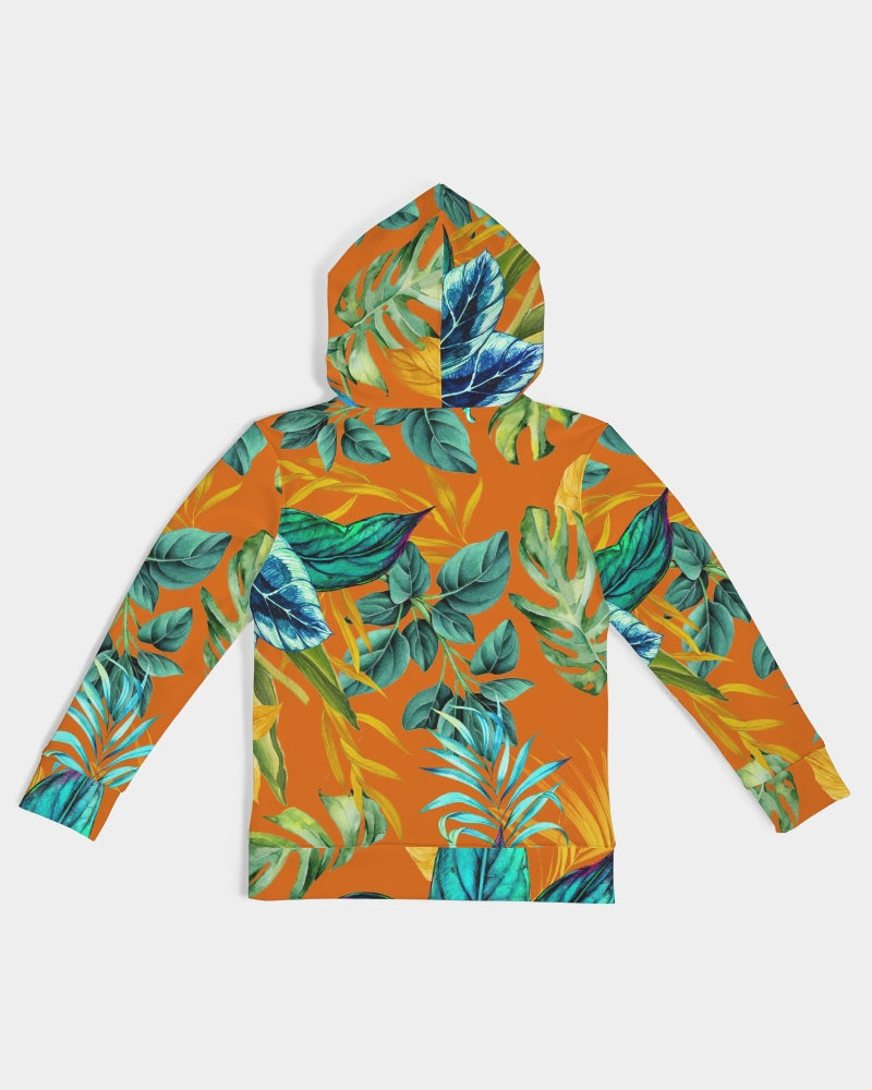 Foliage pattern on orange Kids Hoodie DromedarShop.com Online Boutique