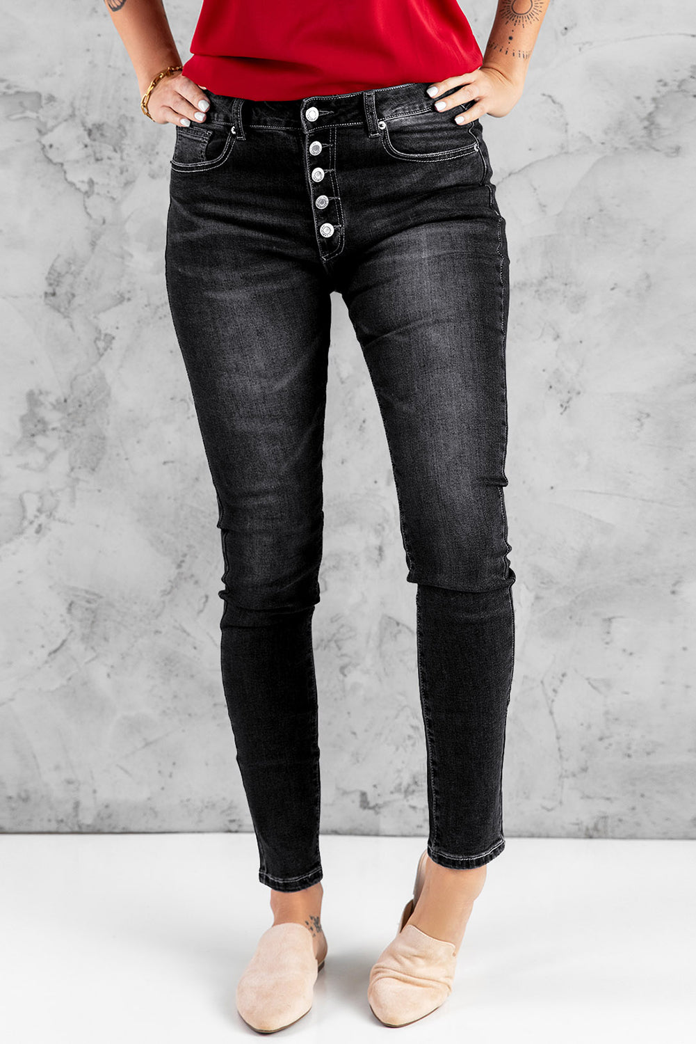 What You Want Button Fly Pocket Jeans - DromedarShop.com Online Boutique