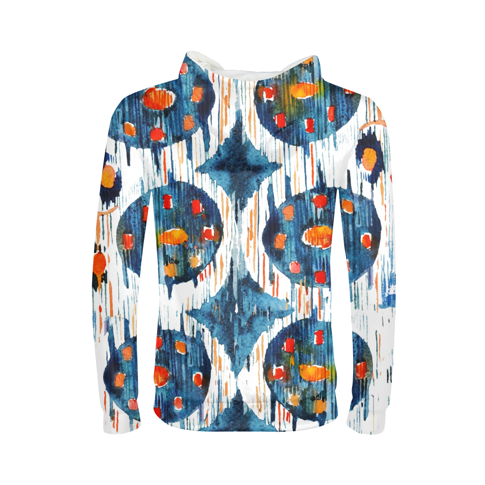 Blue circle ikat Kids Hoodie DromedarShop.com Online Boutique