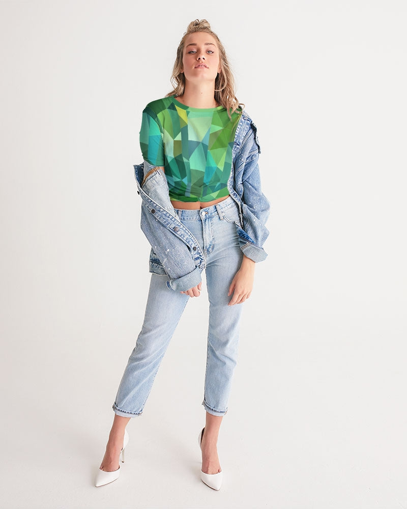 Green Line 101 Women's Twist-Front Cropped Tee DromedarShop.com Online Boutique