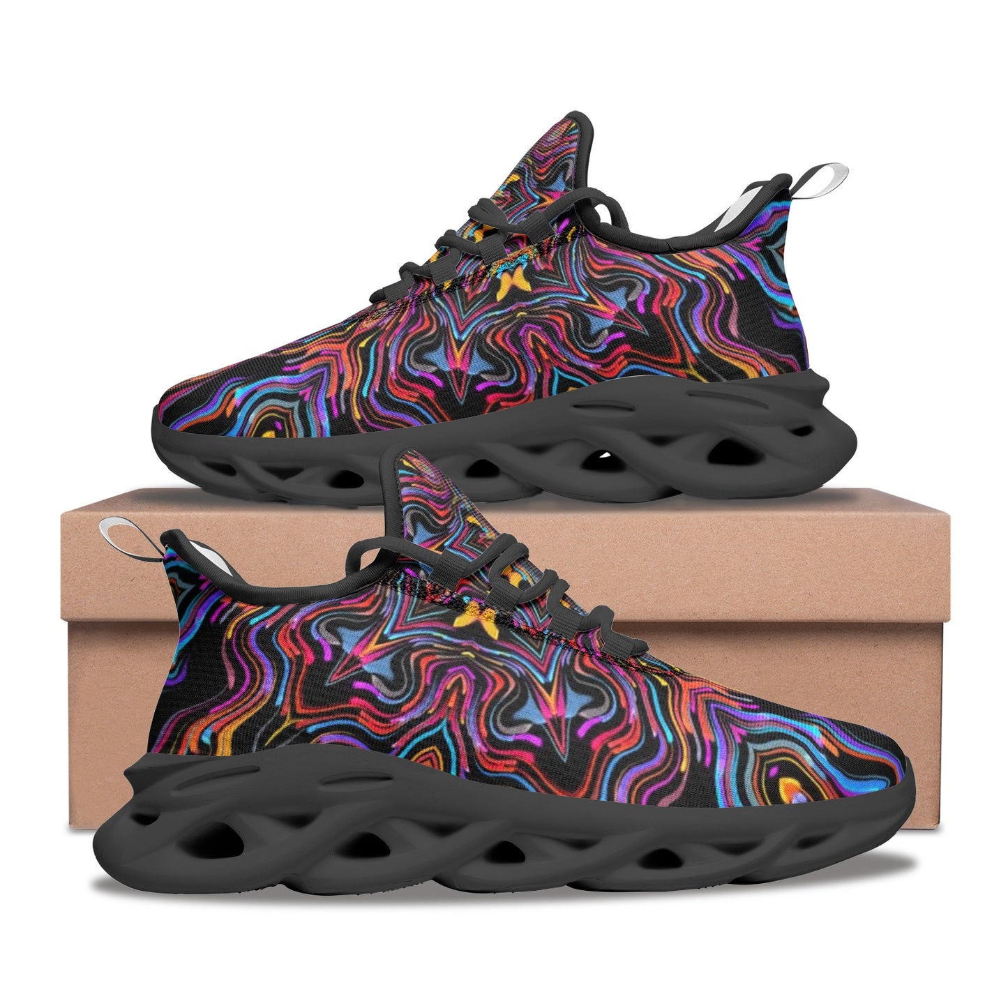 Psychedelic Fusion 5 Unisex Bounce Mesh Knit Sneakers - DromedarShop.com Online Boutique