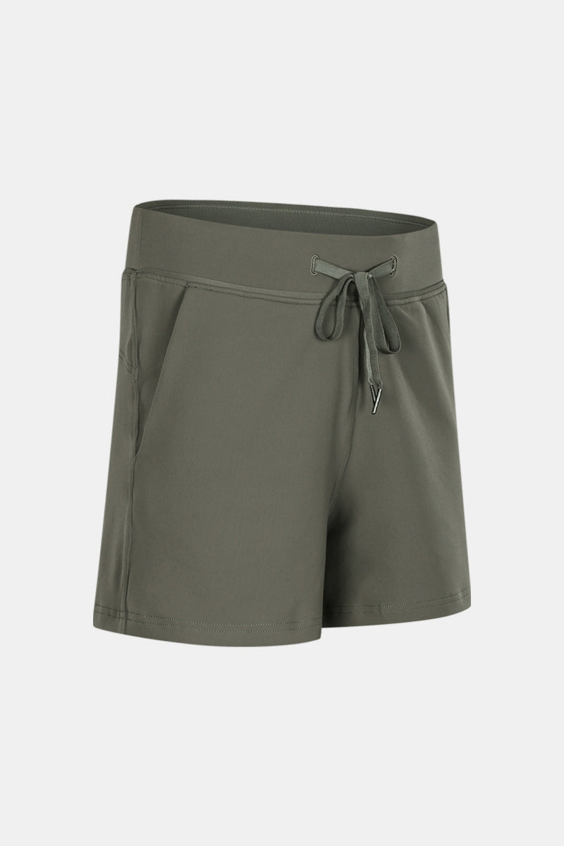 Drawstring Waist Yoga Shorts - DromedarShop.com Online Boutique