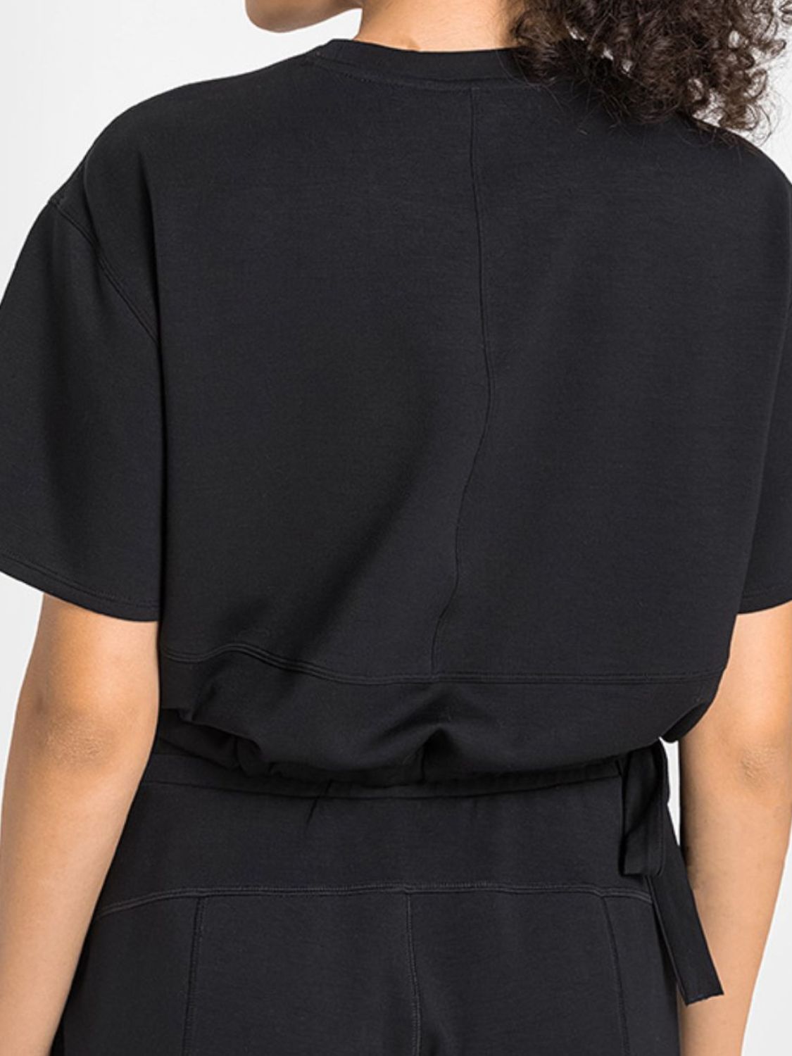 Drawstring Hem Short Sleeve Sports T-Shirt - DromedarShop.com Online Boutique