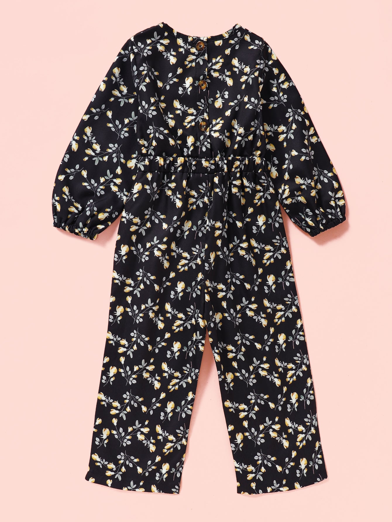 Girls Floral Cutout Jumpsuit - DromedarShop.com Online Boutique