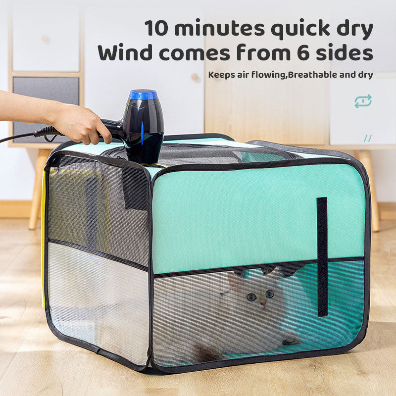 Cats And Dogs Bathing Home Blow Dry Hair Cage Pet Warm Drying Box Splash-Proof - DromedarShop.com Online Boutique