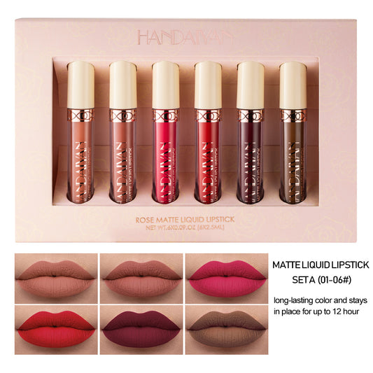 HANDAIYAN 6 Matte Rose Matte Liquid Lipstick in Gift Box