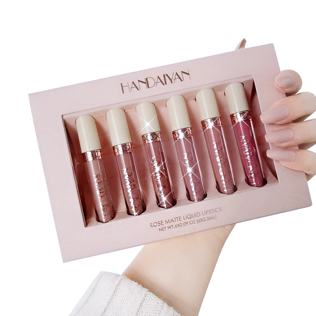 HANDAIYAN 6 Matte Rose Matte Liquid Lipstick in Gift Box